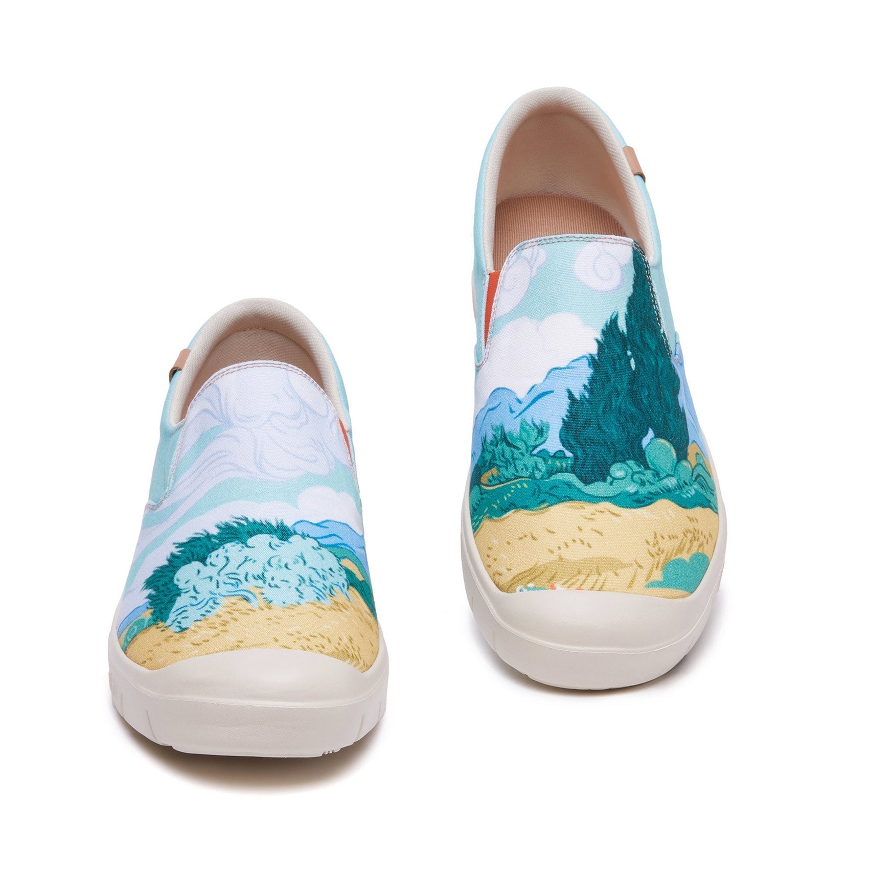 UIN Footwear Men Van Gogh Wheatfield with Cypresses Cadiz Men Canvas loafers