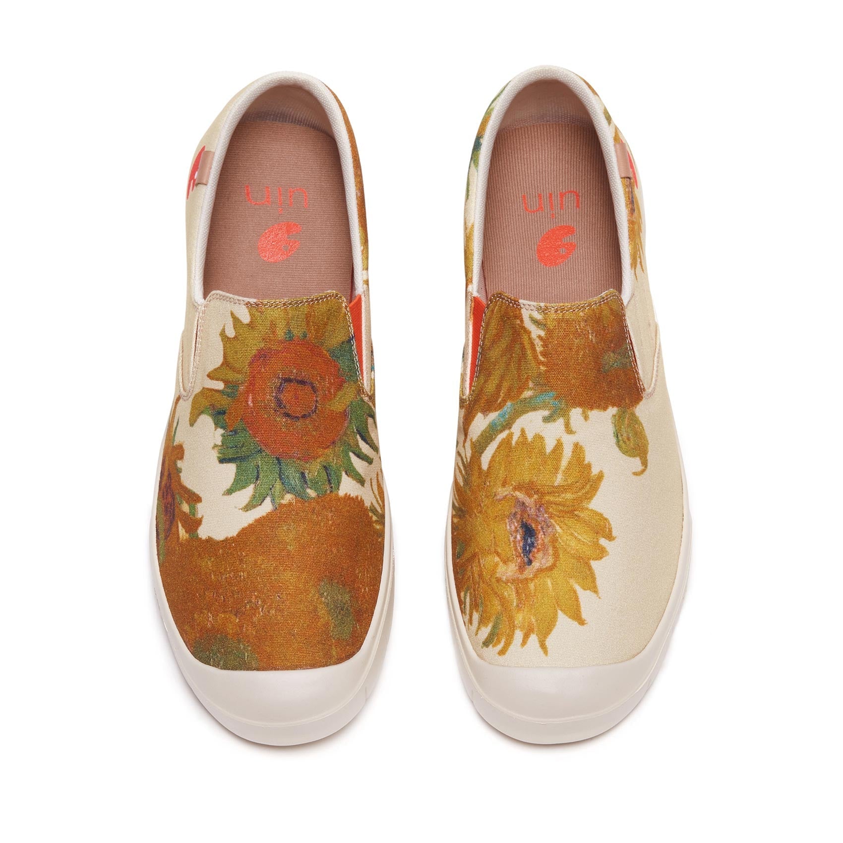 UIN Footwear Women Van Gogh Sunflowers Cadiz Women Canvas loafers