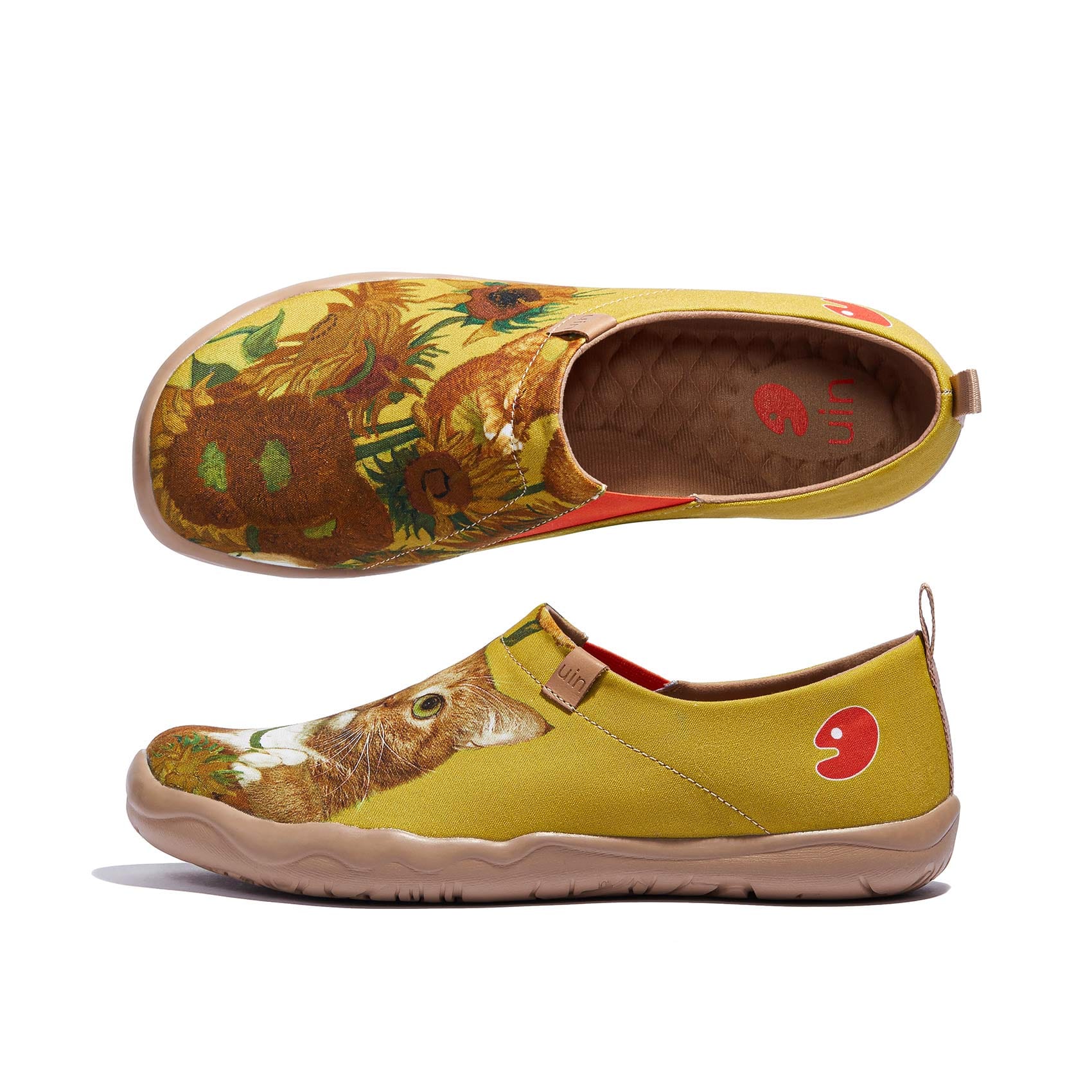 UIN Footwear Women Sunflowers and Cat Toledo I Women Canvas loafers