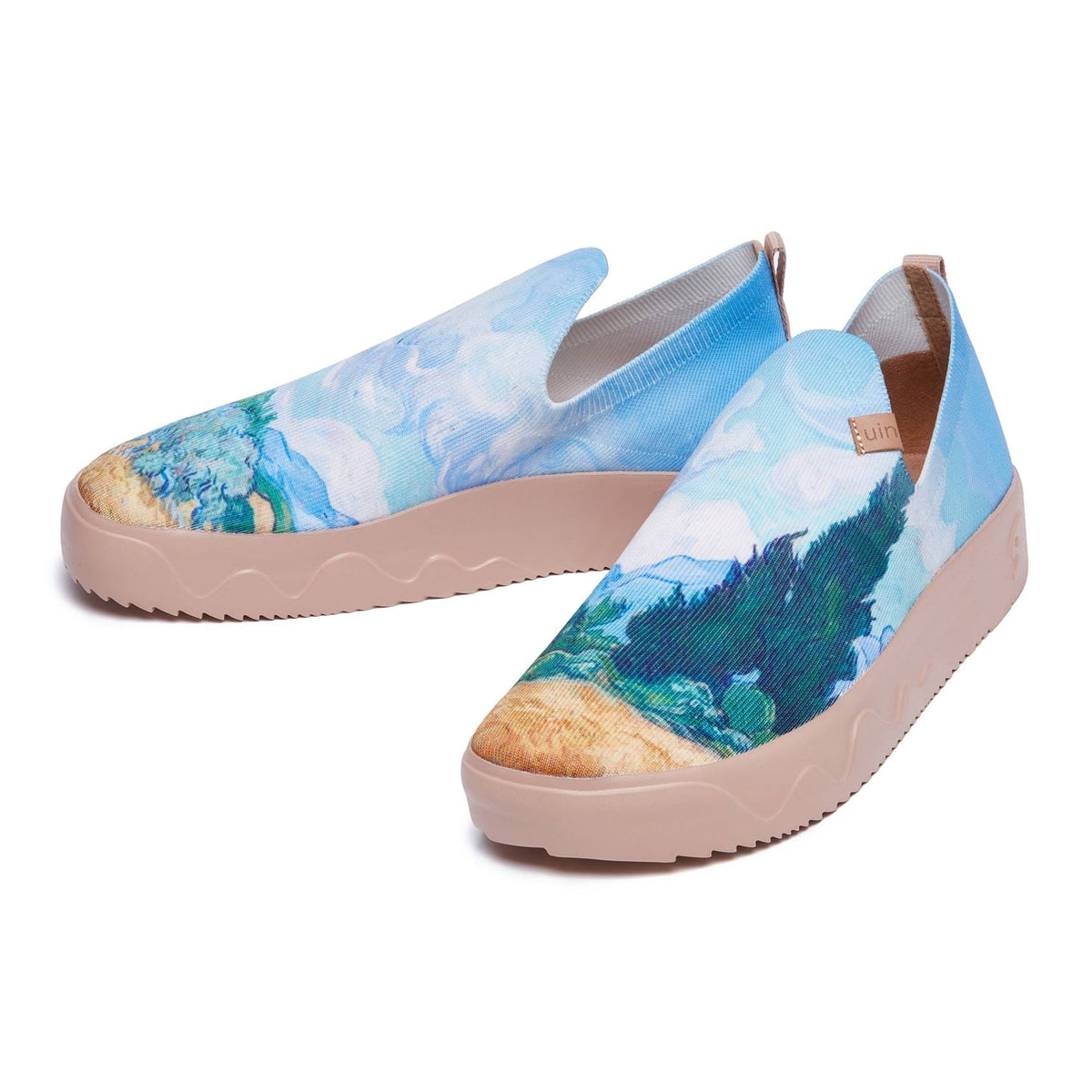 UIN Men\'s Sneakers Walking Casual Slip Ons Loafers (Van Gogh Wheatfield) UIN Men main image 2