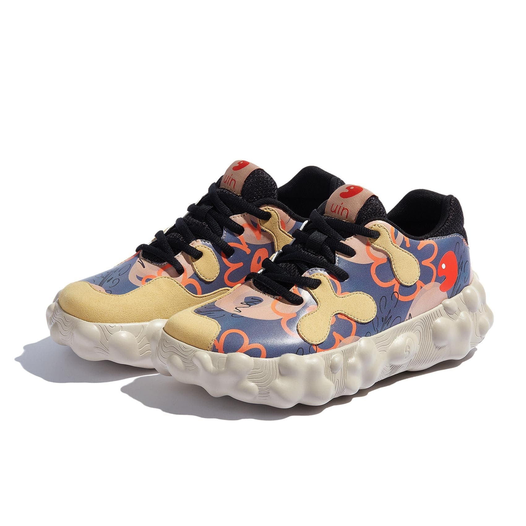 UINのスニーカー UIN Women's Art Travel Walking Shoes Casual Lightweight Wide Toe