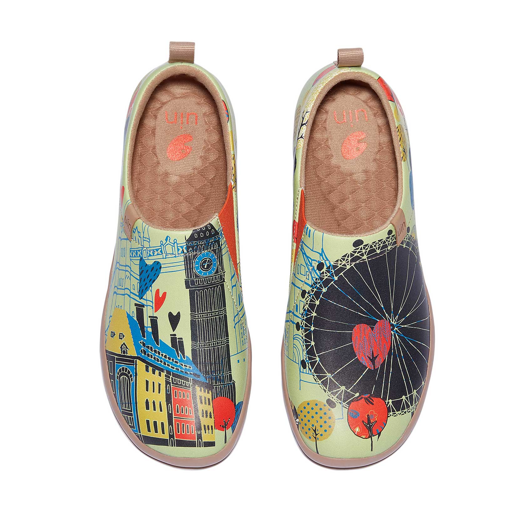UIN Women's Walking Travel Shoes Slip On Microfiber Leather Casual
