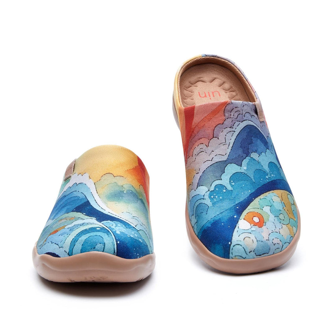 UIN Footwear Women Sunset Over the Sea Malaga Women Canvas loafers