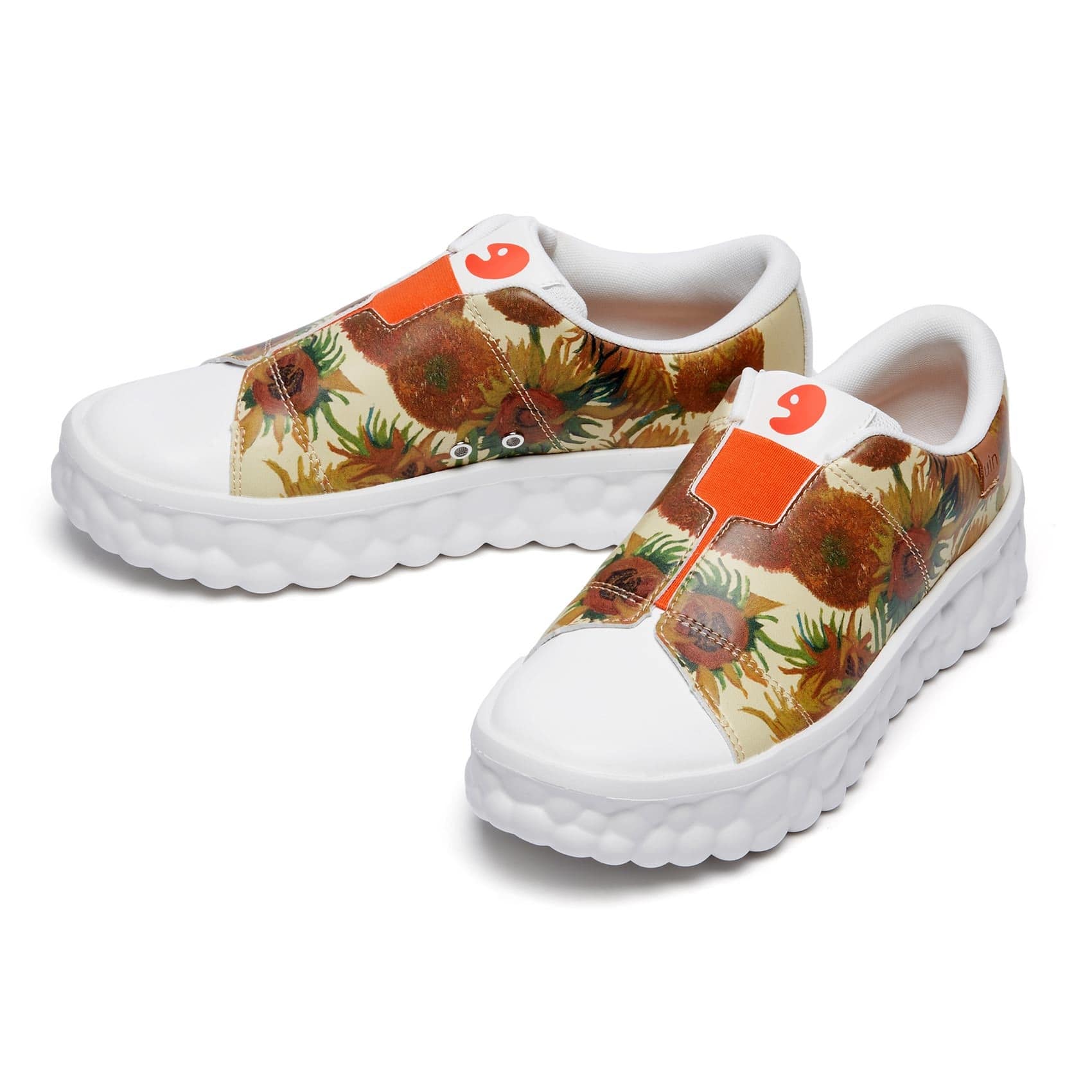 UIN Women's The National Gallery Collaborative Collection Art Painted Fashion Sneaker Las Ramblas Van Gogh Sunflowers, 9