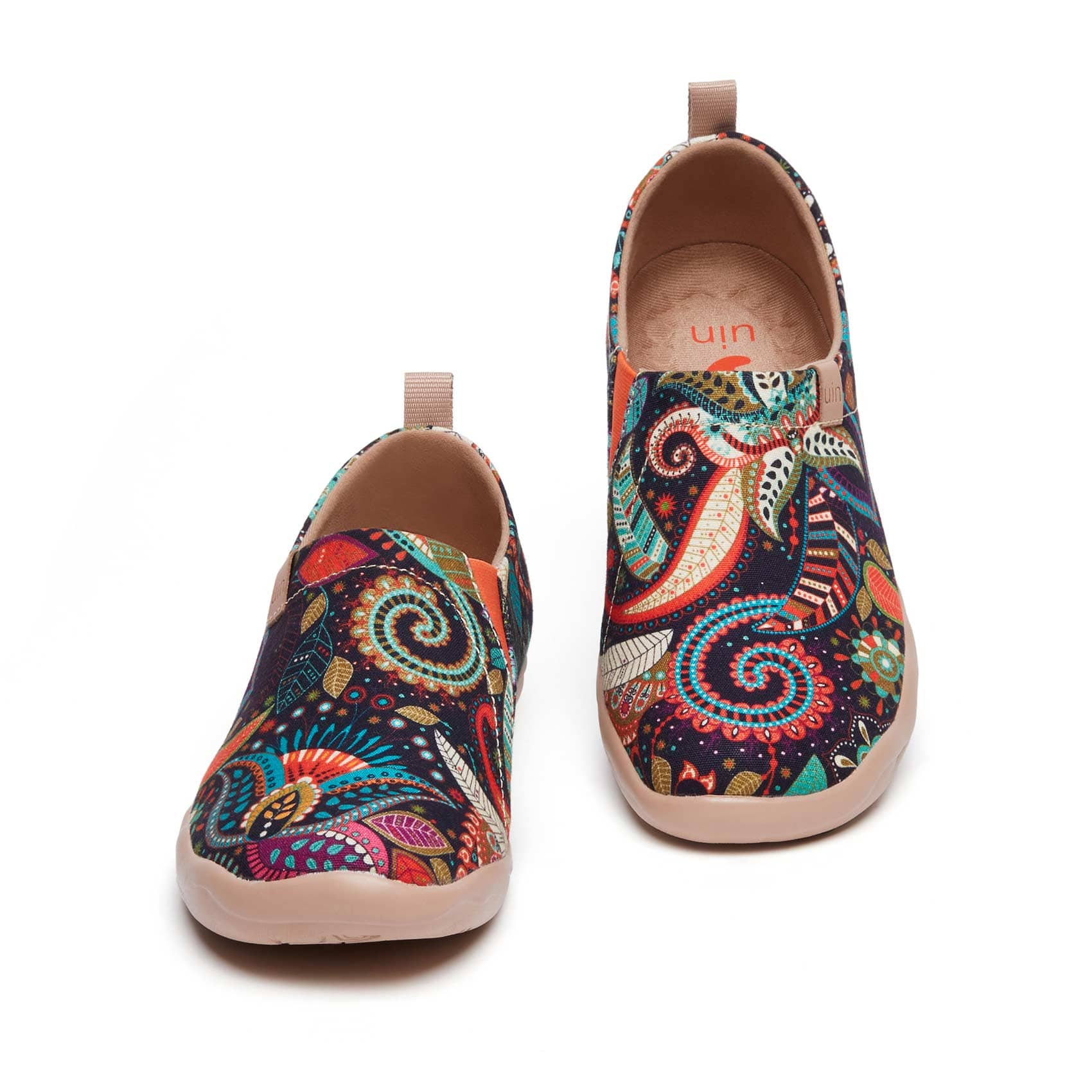 UIN Footwear Women UIN Women's Artist-Designed Slip-On Canvas for Travel Cotton Duck Canvas Sneakers Wonder Mandala Toledo I Canvas loafers