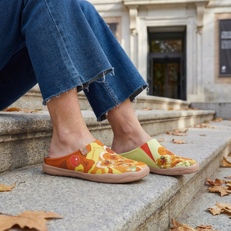 Van Gogh Sunflowers V1 Malaga Slipper Women
