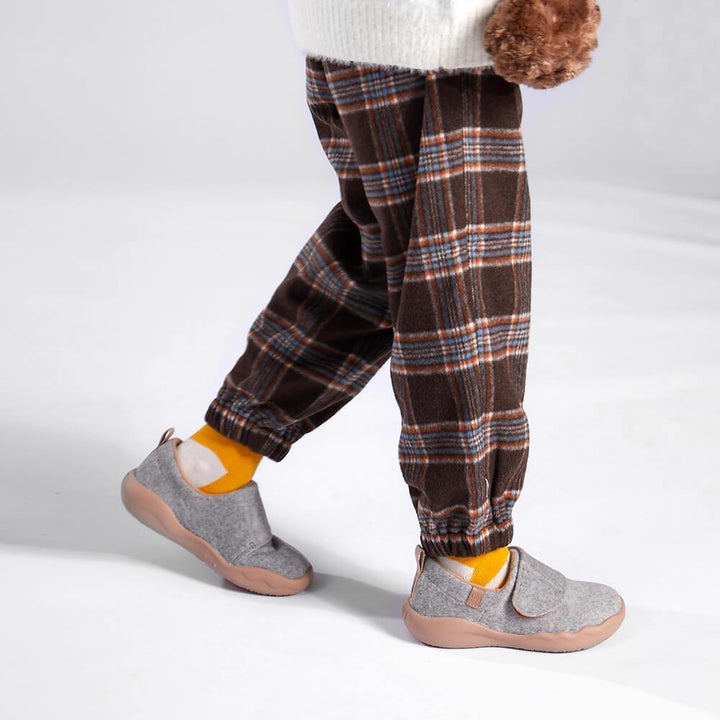 UIN Footwear Kid Toledo II Light Grey Wool Kid Canvas loafers