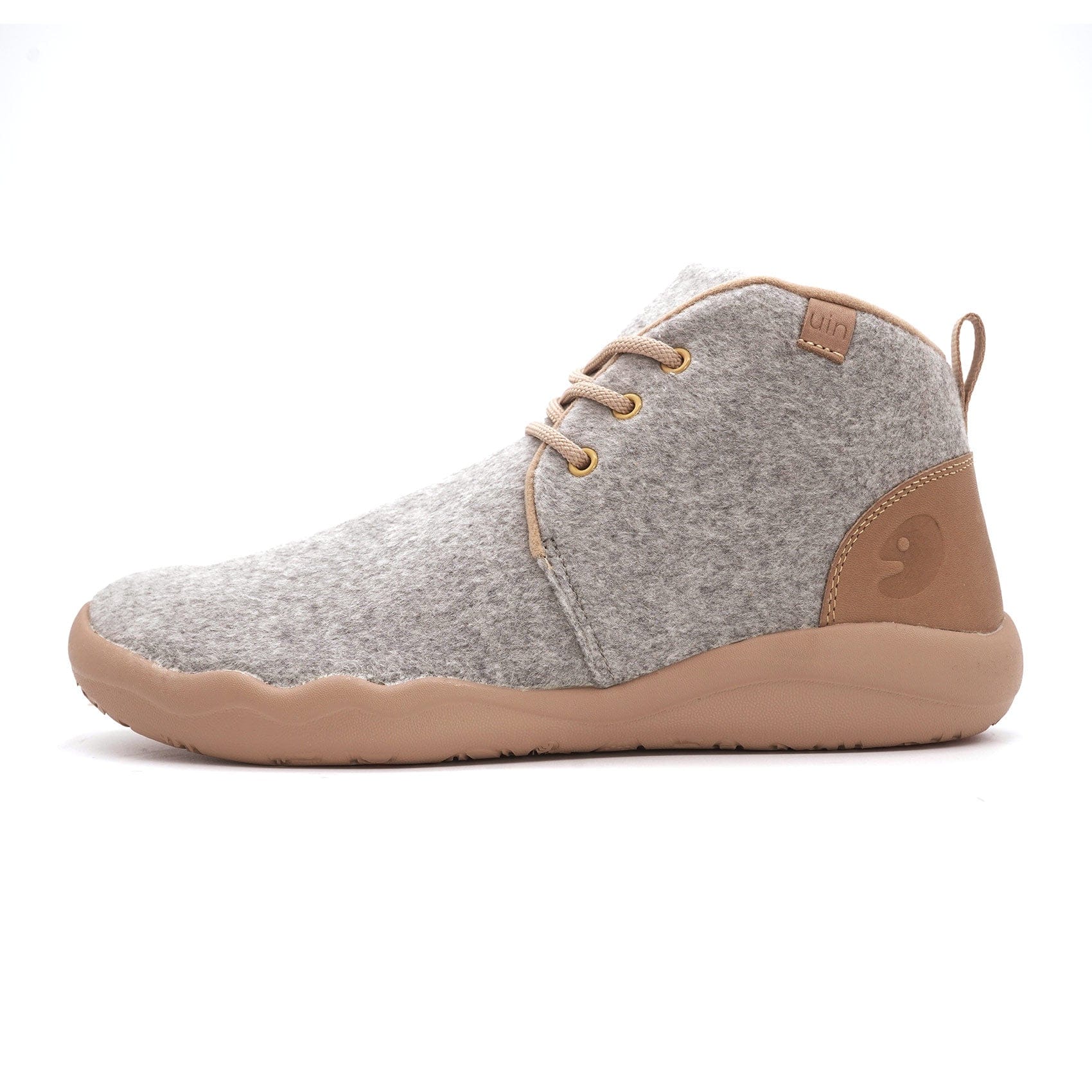 UIN Footwear Men Bilbao Light Grey Wool Lace-up Boots Men Canvas loafers