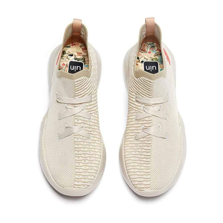 UIN Footwear Men Off-white Brown Mijas Canvas loafers