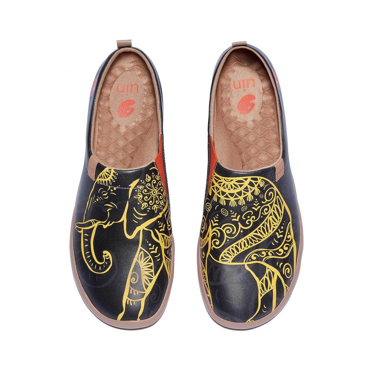 UIN Ganesha Canvas Slip-On Art Travel Shoes White Elephant Loafers Men’s Size 11 UIN Kid main image 3