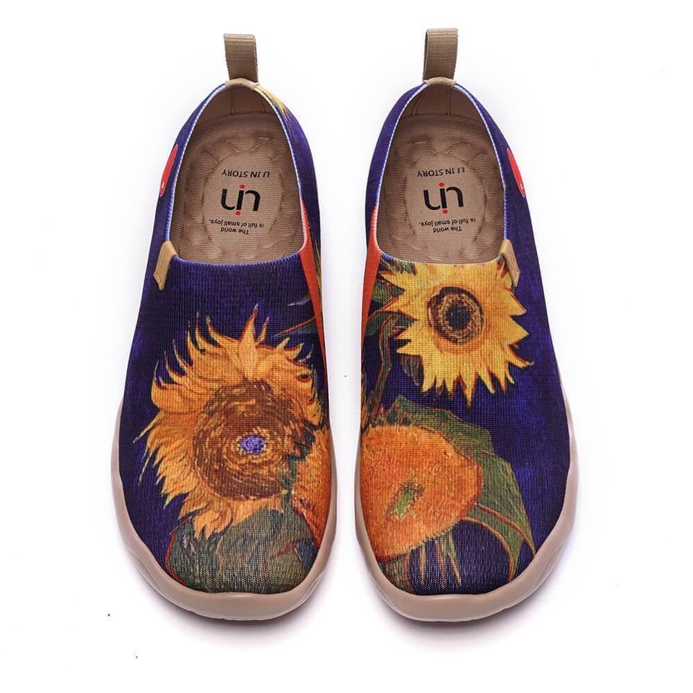 Men\'s Size 12 NWT UIN Van Gogh Sunflowers Slip-On Shoes Art Travel Canvas Loafer UIN Men main image 3