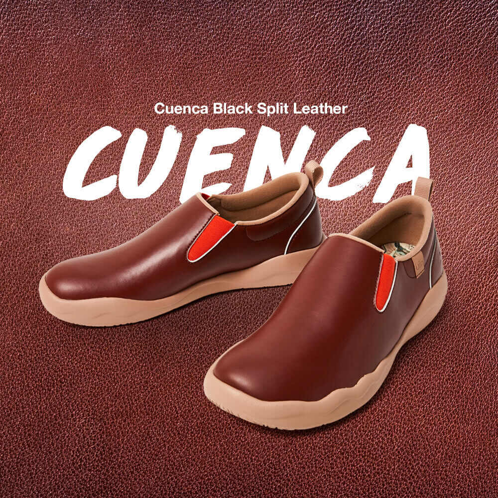UIN Footwear Women Cuenca Burgundy Split Leather Women Canvas loafers