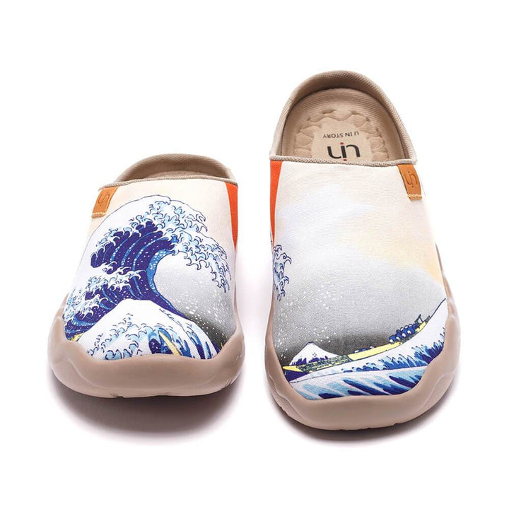 UIN Footwear Women Great Wave off Kanagawa Slipper-US Local Delivery Canvas loafers