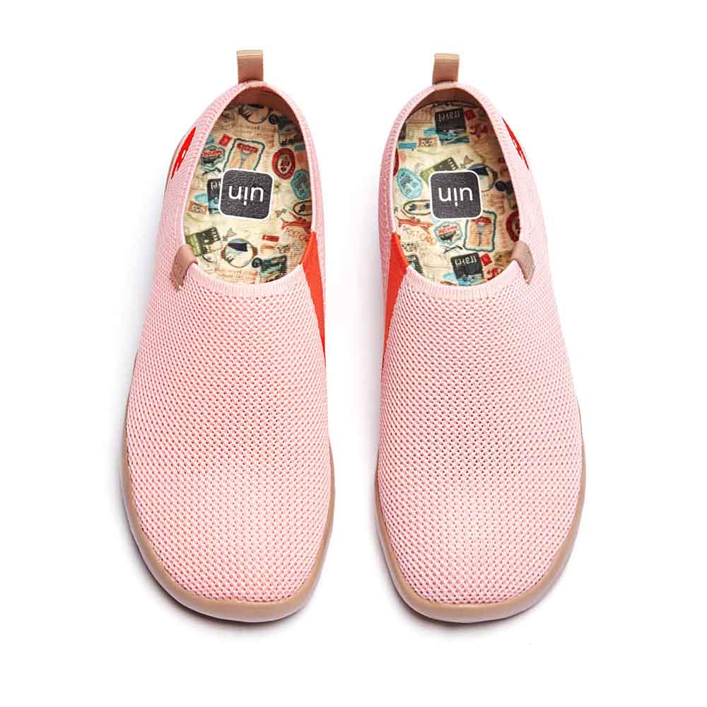 UIN Footwear Women Toledo Knitted Crystal Rose Canvas loafers