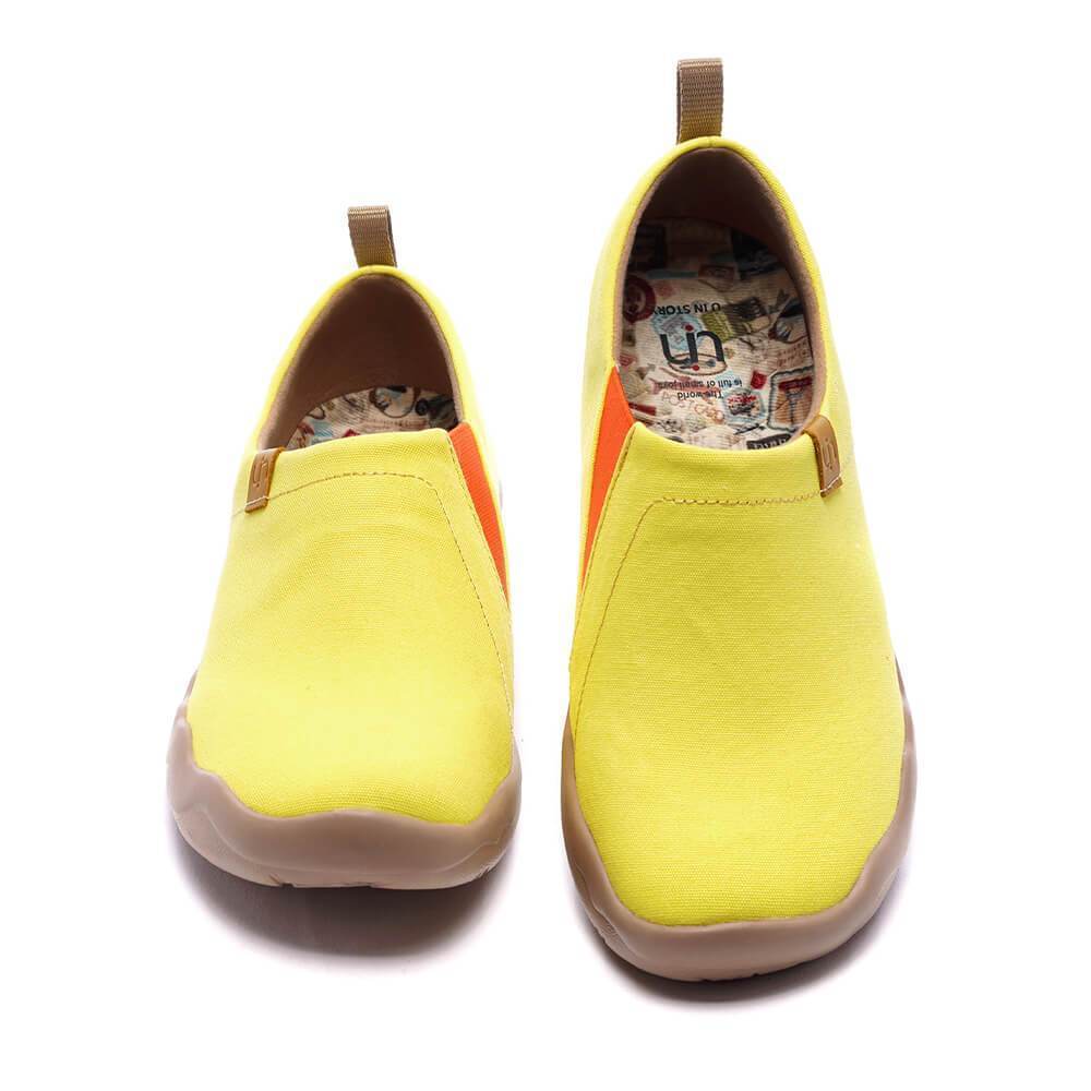 UIN Footwear Women Toledo Lemon Yellow Canvas loafers