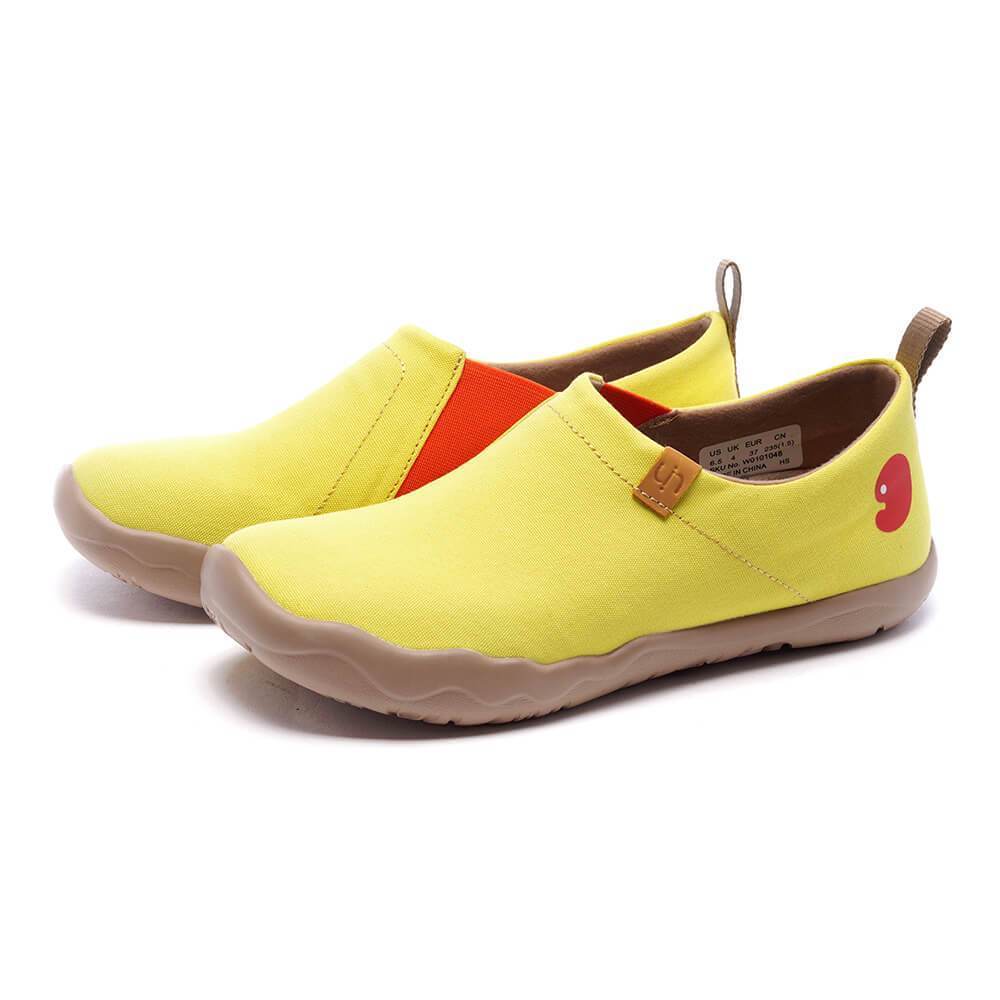 UIN Footwear Women Toledo Lemon Yellow Canvas loafers