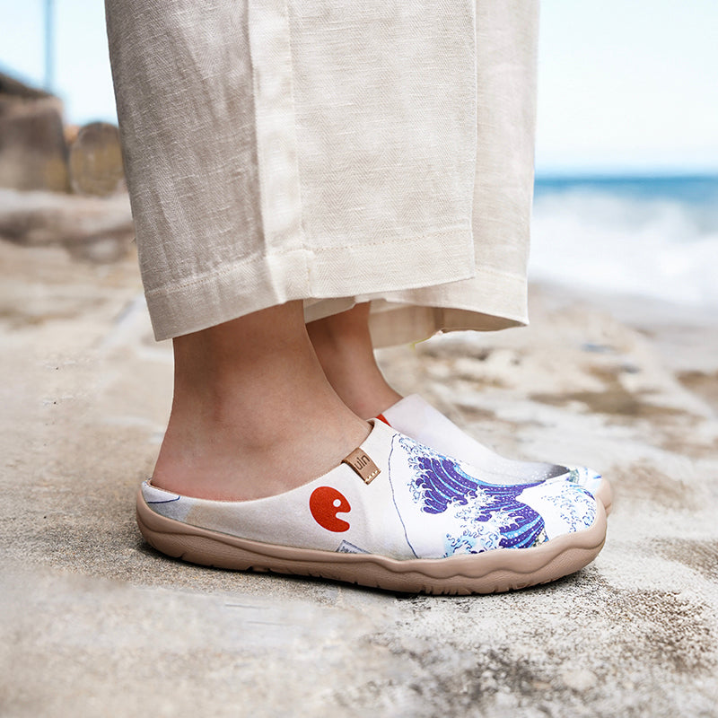 UIN Women's Slippers Fashion Canvas Comfort Wide Toe Casual