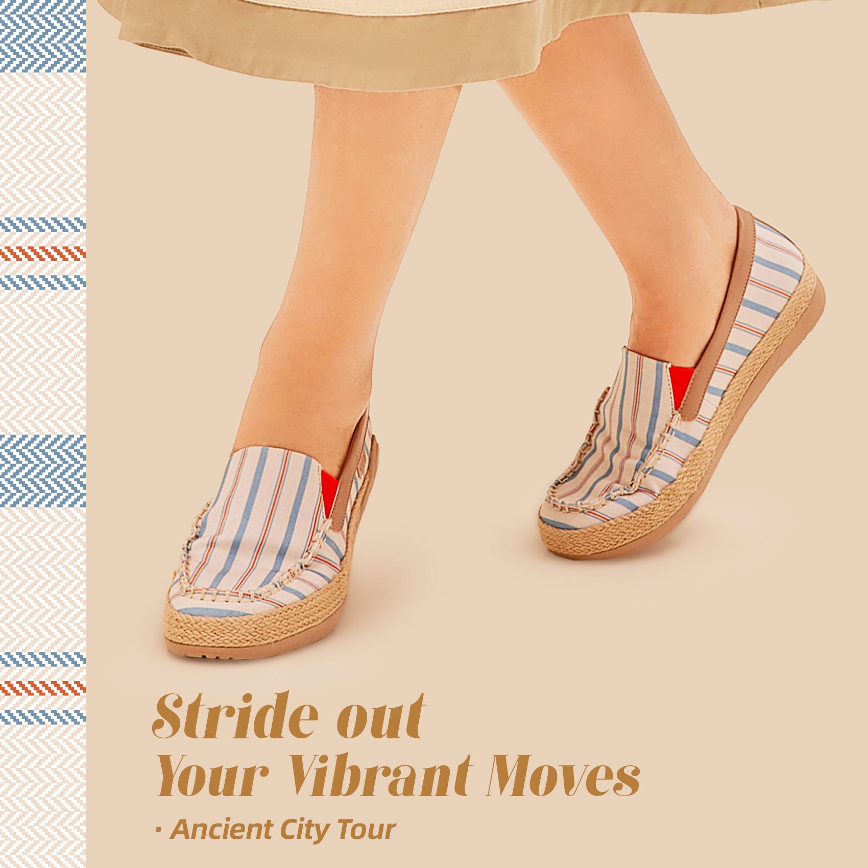 UIN Footwear Women Retro Stripes Marbella V Women Canvas loafers