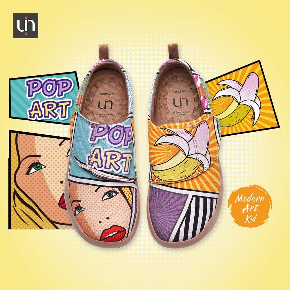 UIN Footwear Kid POP ART Trendy Cartoon Design Painted Kids Shoes Canvas loafers