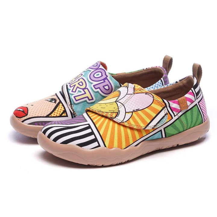 UIN Footwear Kid POP ART Trendy Cartoon Design Painted Kids Shoes Canvas loafers