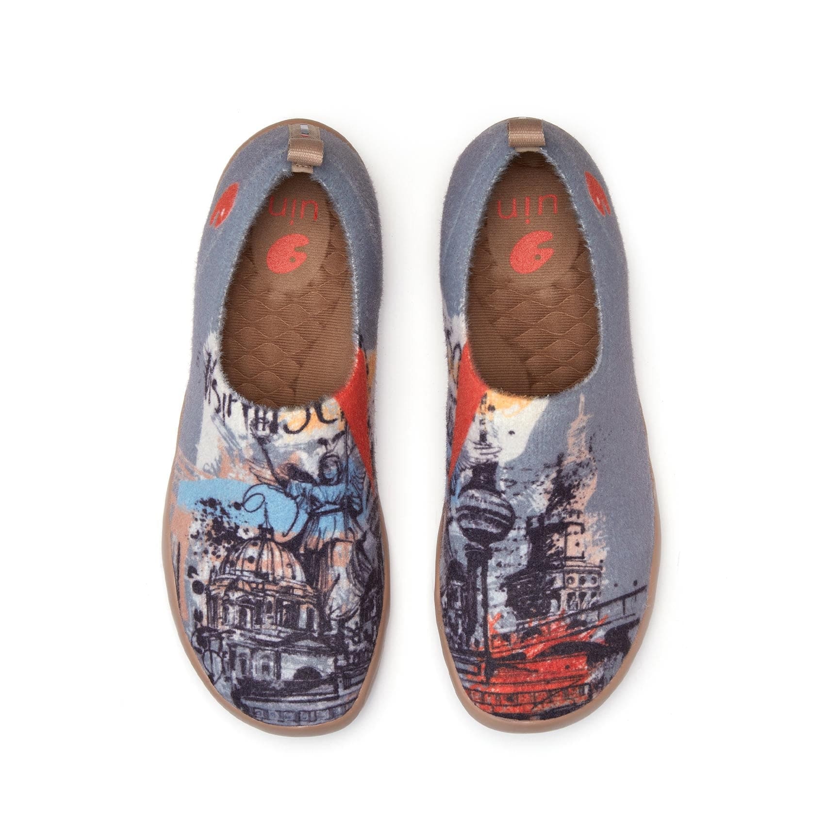 UIN Men's Art Travel Shoes Slip On Casual Wool Cozy Loafers Lightweight ...
