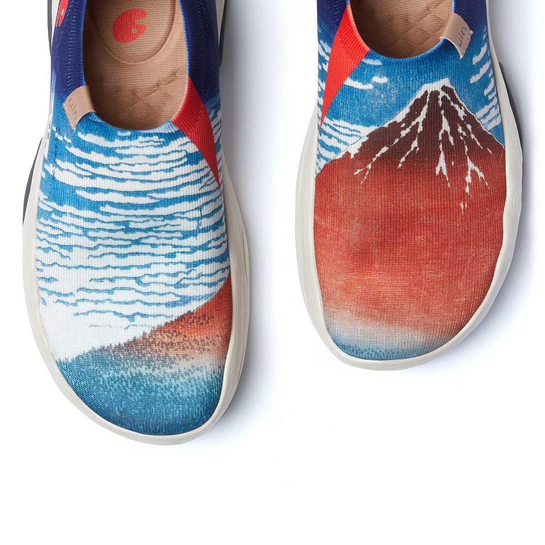 UIN Footwear Men Katsushika Hokusai Red Fuji 1 Toledo V Men Canvas loafers