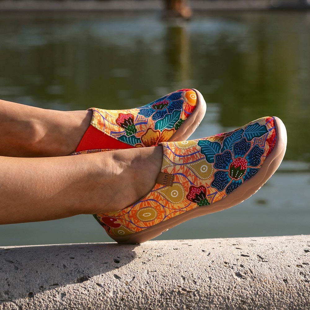 UIN Footwear Women Batik Flower Toledo I Women-Canada Local Delivery Canvas loafers