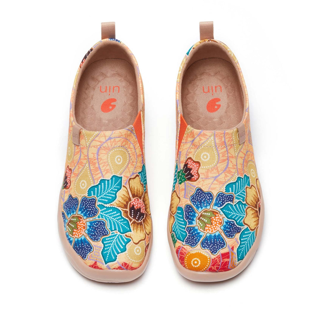 UIN Footwear Women Batik Flower Toledo I Women-Canada Local Delivery Canvas loafers