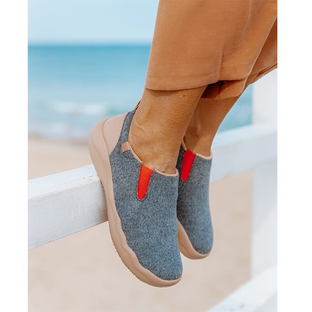 UIN Footwear Women Cuenca Deep Grey Wool Women-US Local Delivery Canvas loafers