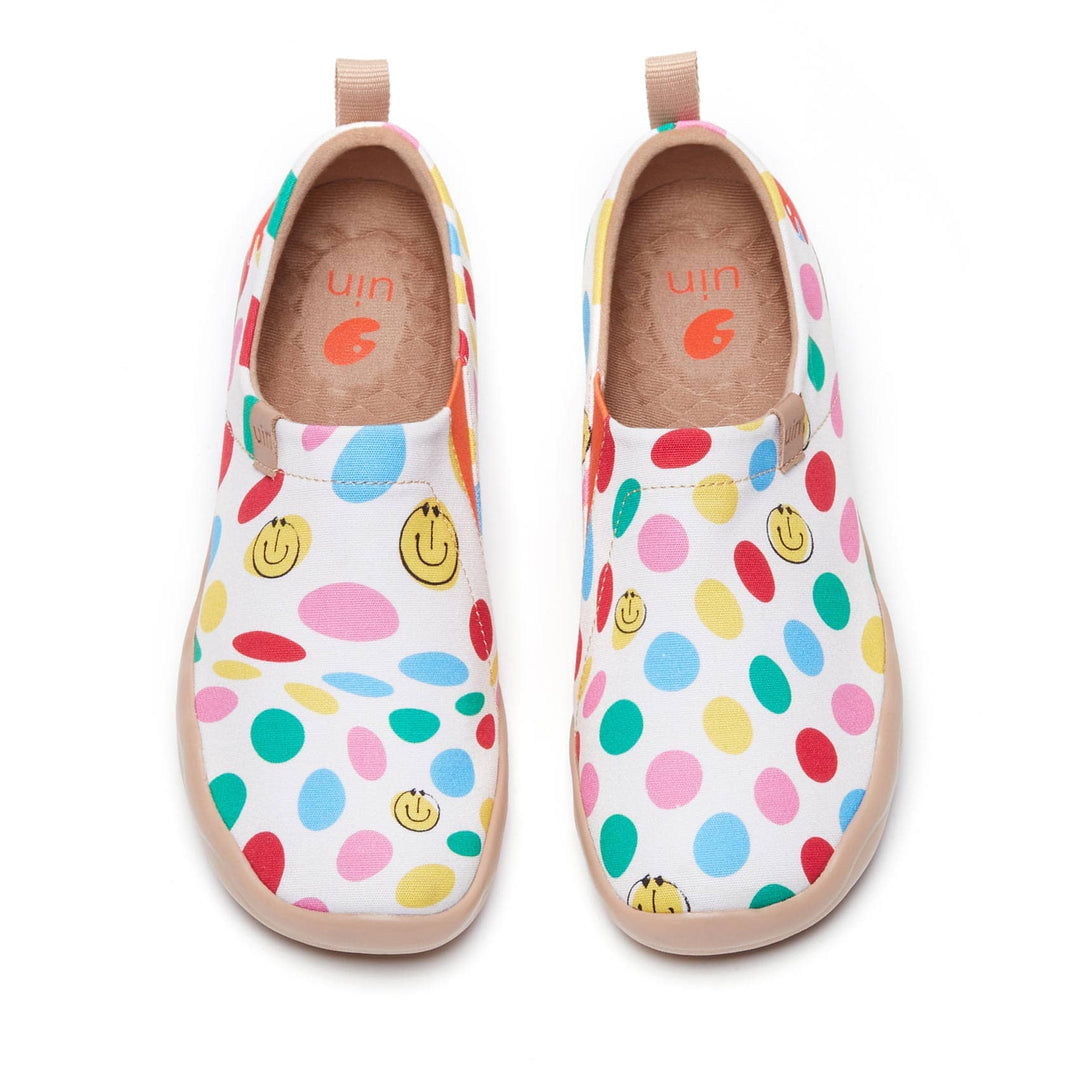 UIN Footwear Women Dotted Joy Toledo I Women-US Local Delivery Canvas loafers