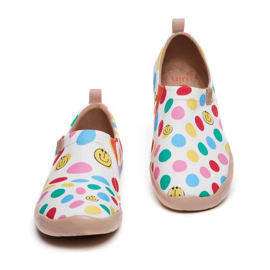 UIN Footwear Women Dotted Joy Toledo I Women-US Local Delivery Canvas loafers
