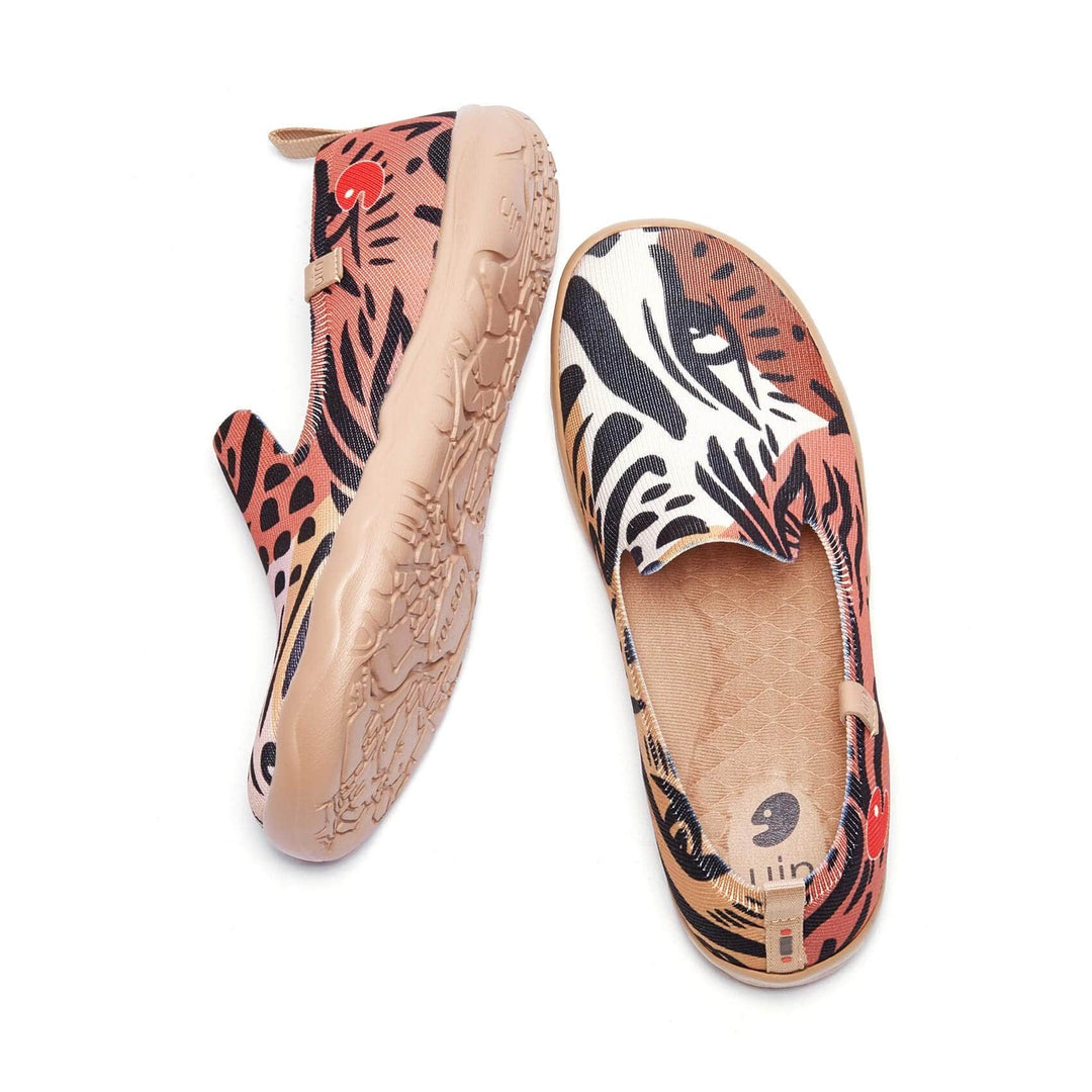 UIN Footwear Women Leopard's Eyes Barcelona Women-US Local Delivery Canvas loafers