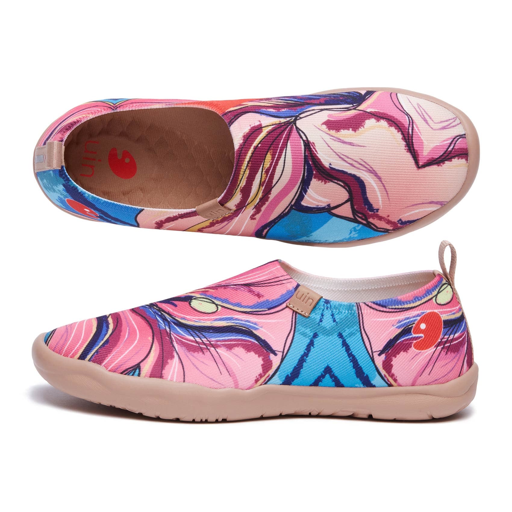 UIN Women's Art Painted Travel Shoes Slip On Knitted Casual