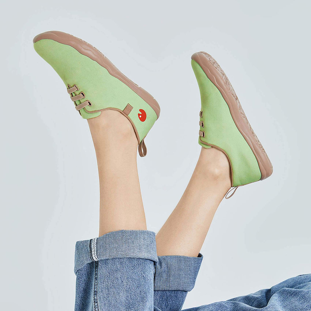 UIN Footwear Women Moguer Pastel Green-US Local Delivery Canvas loafers