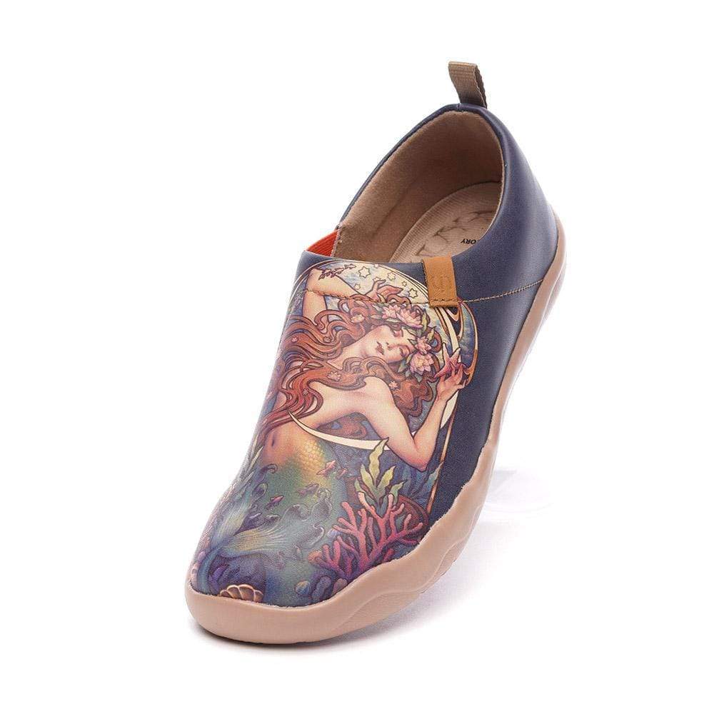 UIN Women's Travel Sneakers Slip ons Art Painted Microfiber