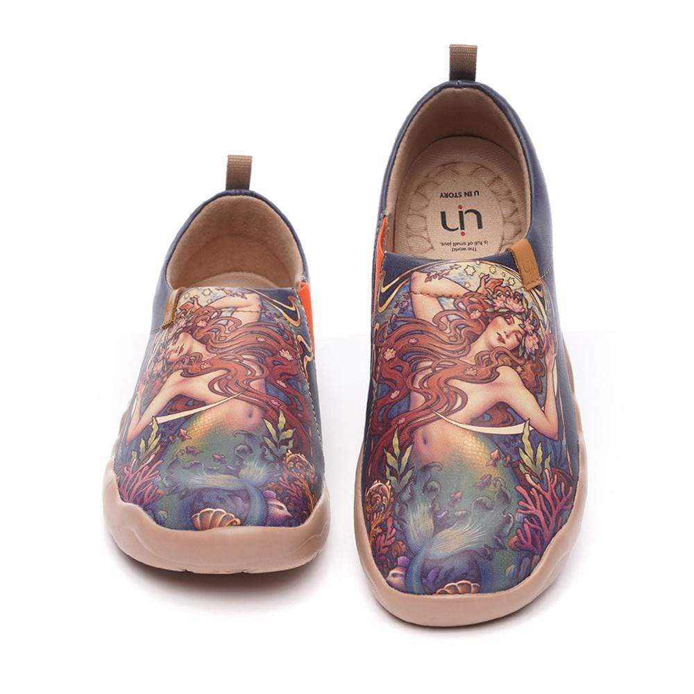 UIN Women's Travel Sneakers Slip ons Art Painted Microfiber