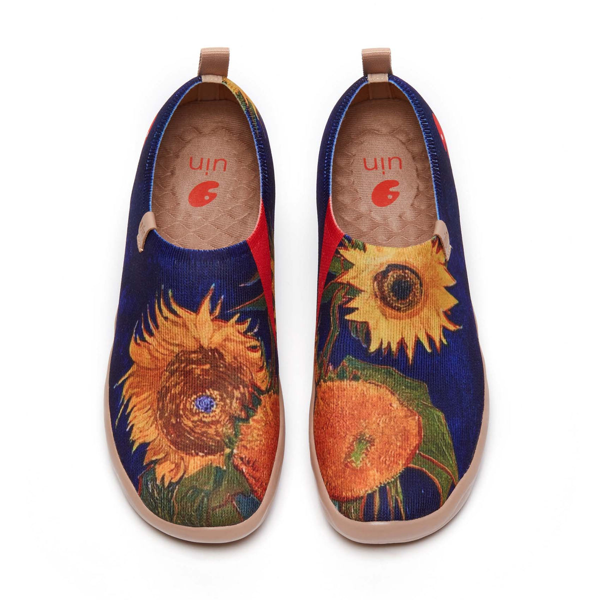 New UIN Sunflowers II Toledo Shoes Mens 9 Womens 11 EU 42.5 Slip-Ons Van Gogh uinfootwear-women-van-gogh-  main image 2