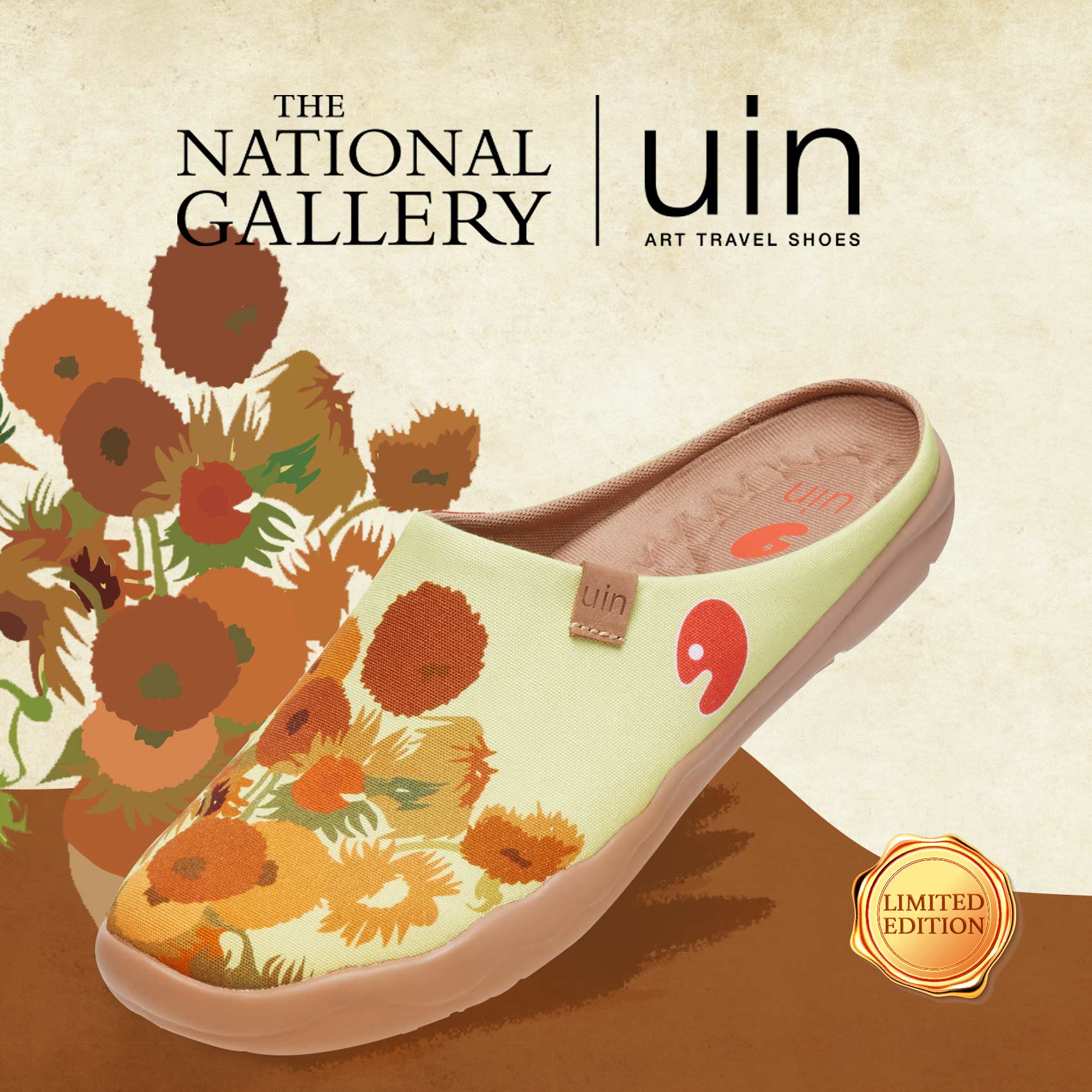 Van Gogh Sunflowers V1 Malaga Slipper Women
