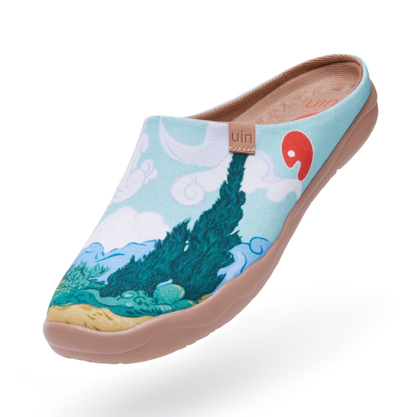 Van Gogh Wheatfield with Cypresses Malaga Slipper Women