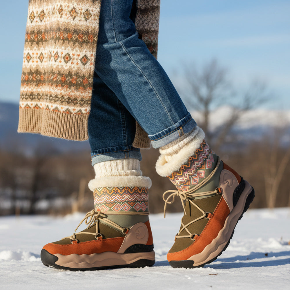 UIN Women's Warm Snow Ankle Boot Hiking Walking Casual Comfortable