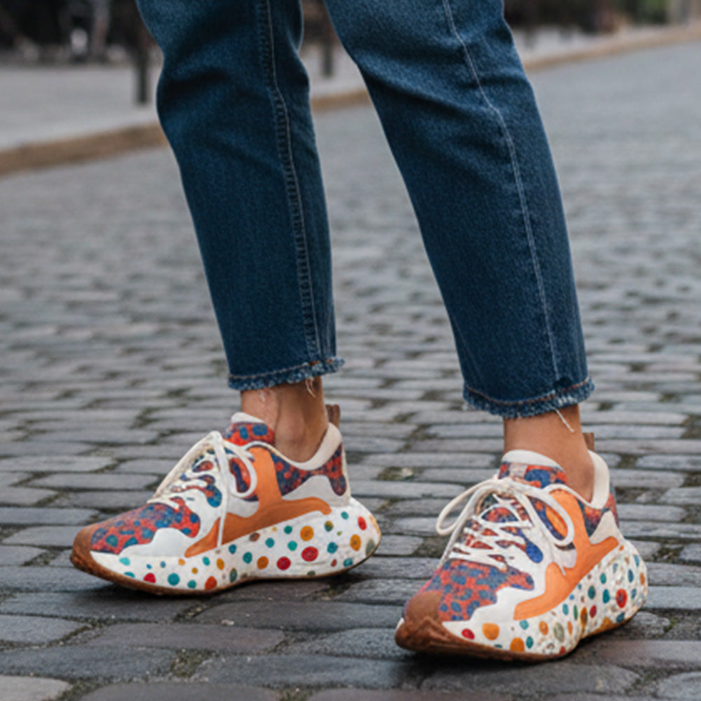 UIN Women's Platform Walking Shoes Casual Comfortable Art Painted