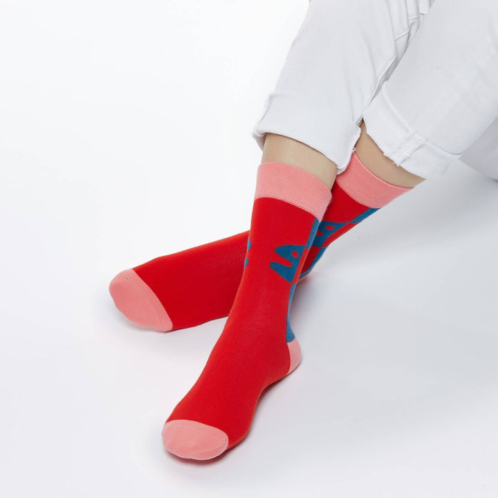 UIN Footwear Accesory Mid Calf Sock You+Me Red Canvas loafers