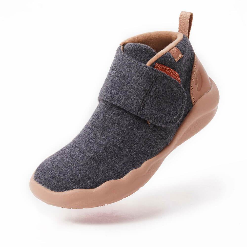 UIN Footwear Kid Bilbao Deep Grey Wool Boots Kid Canvas loafers