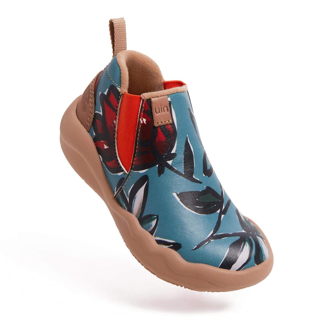 UIN Footwear Kid Rose in Blue Kid Canvas loafers