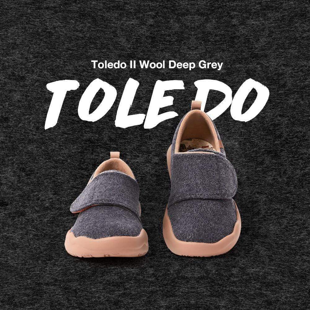 UIN Footwear Kid Toledo II Deep Grey Wool Kid Canvas loafers
