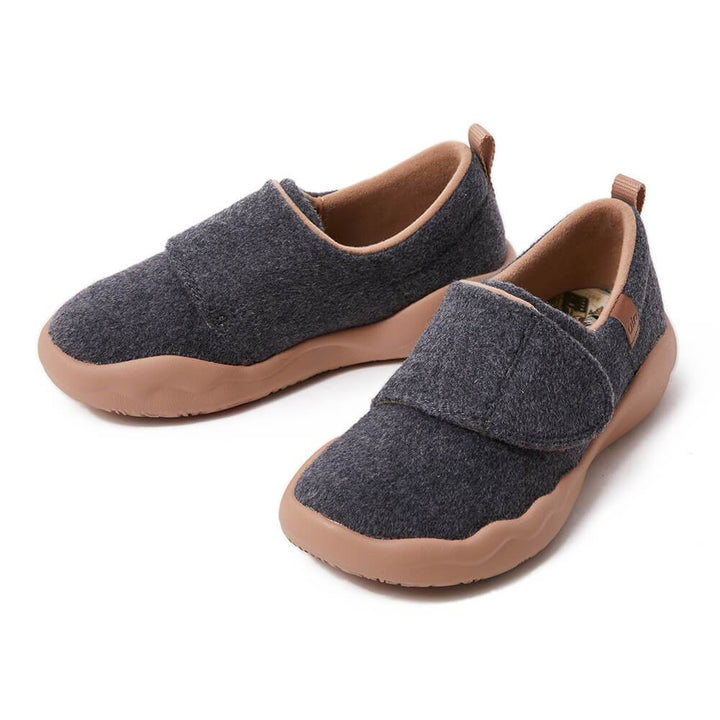 UIN Footwear Kid Toledo II Deep Grey Wool Kid Canvas loafers