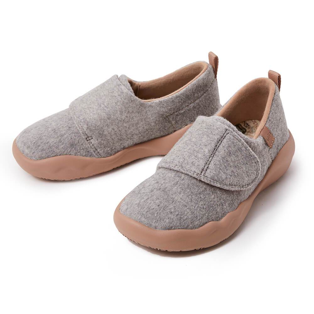 UIN Footwear Kid Toledo II Light Grey Wool Kid Canvas loafers