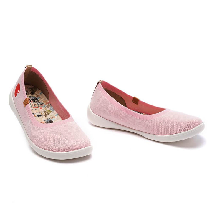 UIN Footwear Kid Valencia Knitted Pink Kid Canvas loafers