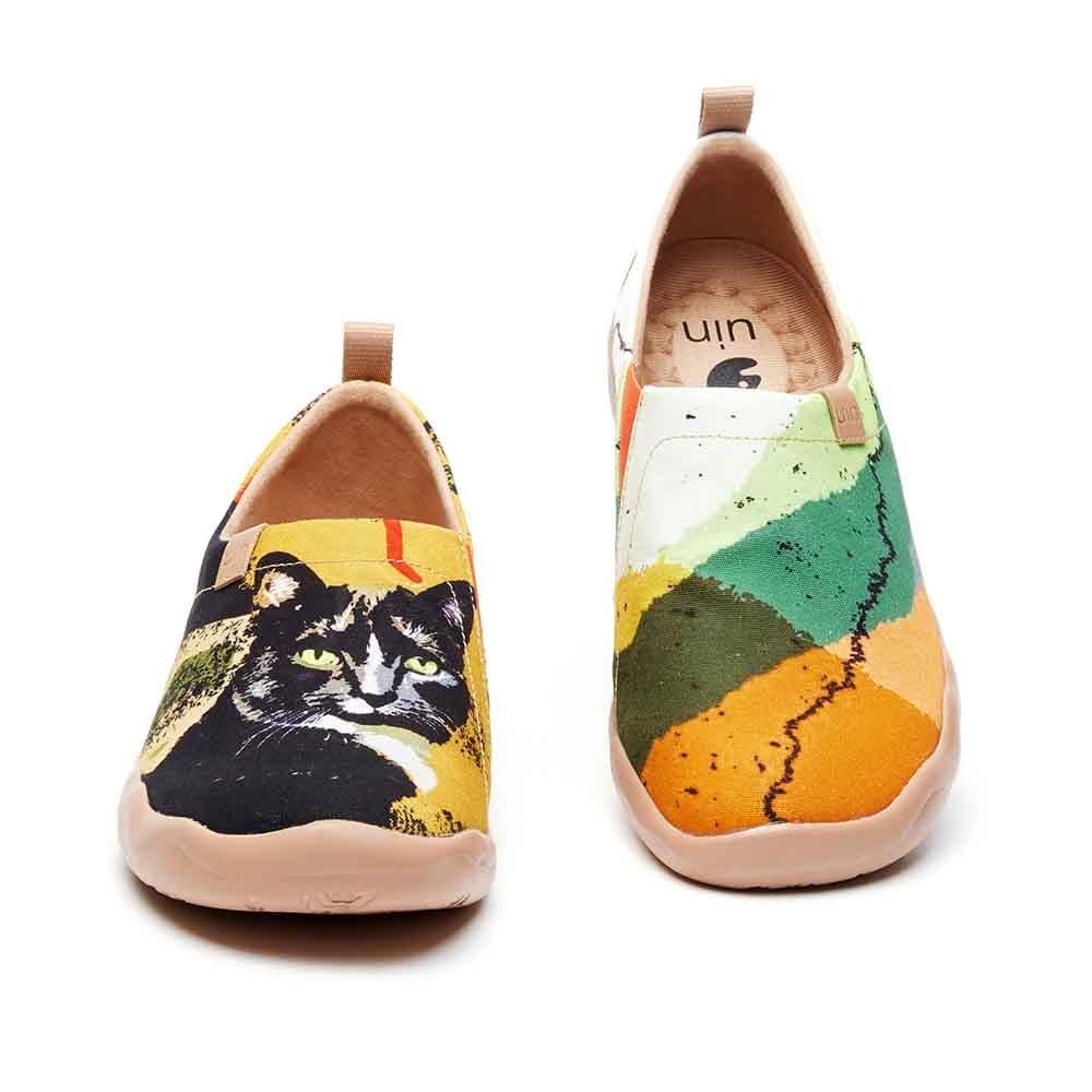 UIN Footwear Men Black Cat Canvas loafers