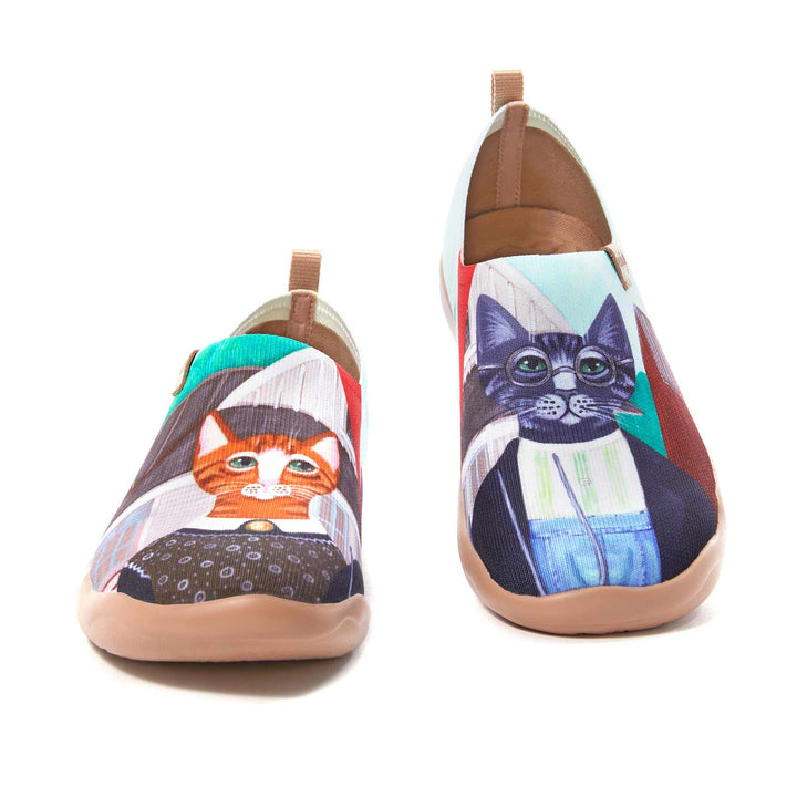 UIN Footwear Men Cat Couple Men Canvas loafers